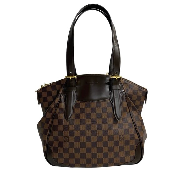 LOUIS VUITTON Brown Damier Leather Tote Bag - Picture 1 of 9